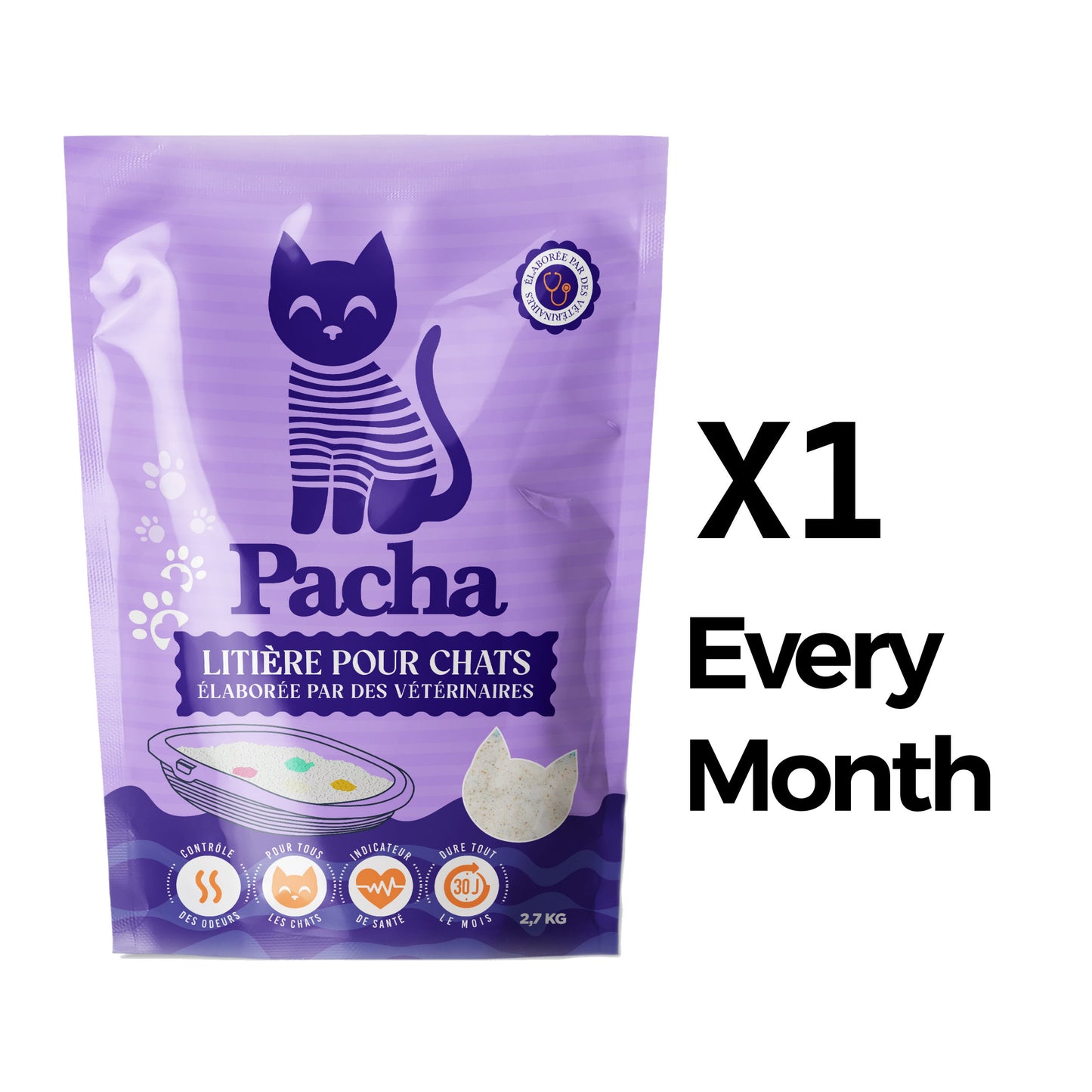e) 1 bag every month
