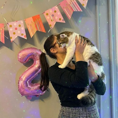 Marion with her cat