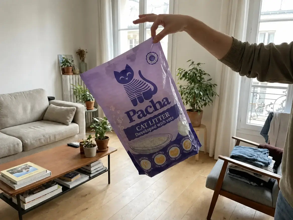 The Pacha bag held between two fingers, light as a feather